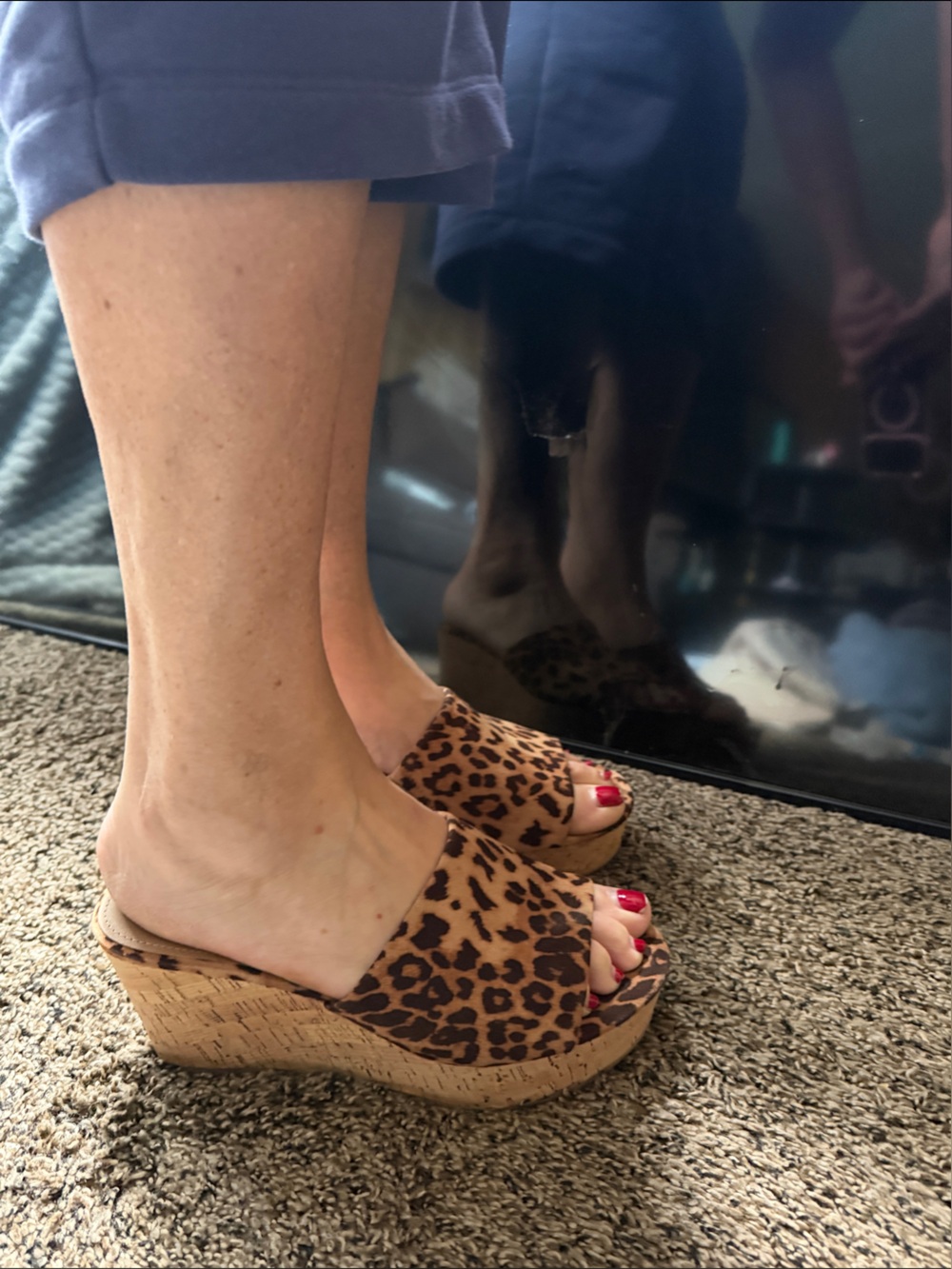 torrid Leopard Print Cork Wedge Slide Sandals - Brown/Tan